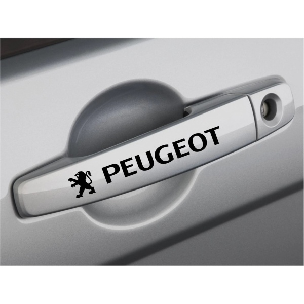 Set 4 Buc Sticker Maner Usa Peugeot Negru SM-MPEU1