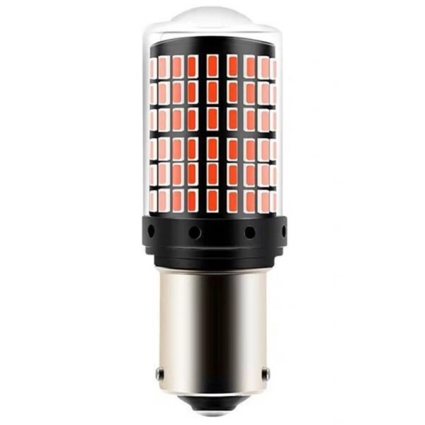 Led Auto Canbus Portocaliu BA15S P21W 144 SMD 3014 12V - BA15S-144SMD-3014-AMBER 874558