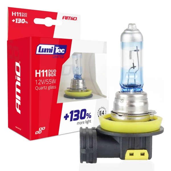 Becuri Cu Halogen H11 12v 55w Lumitec Limited +130% Duo Amio 02105