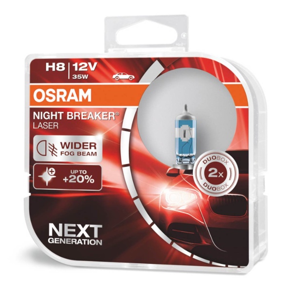 Bec Cu Halogen Osram H8 12v 35w Pgj19-1 Night Breaker Laser +150% /2buc Amio O-64212NL-HCB