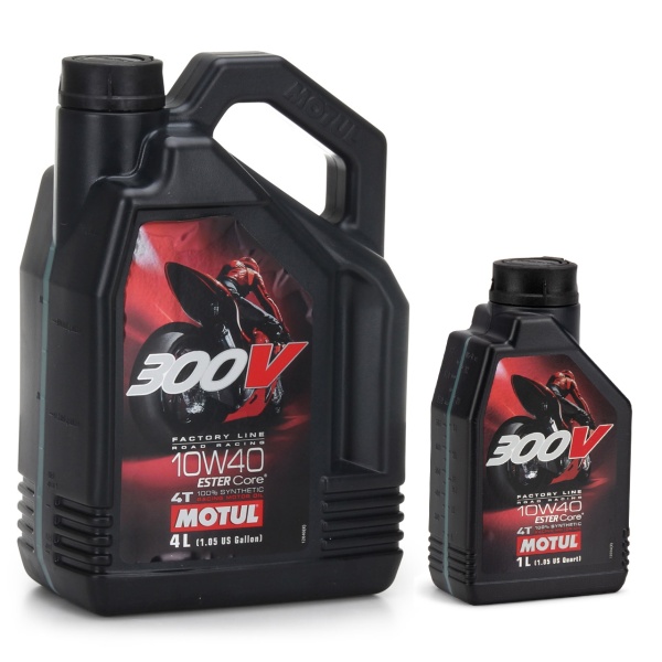 Set Ulei Motor Motul 300V Factory Line 4T 10W-40 4L 104121 + Ulei Motor Motul 300V Factory Line 4T 10W-40 1L 104118