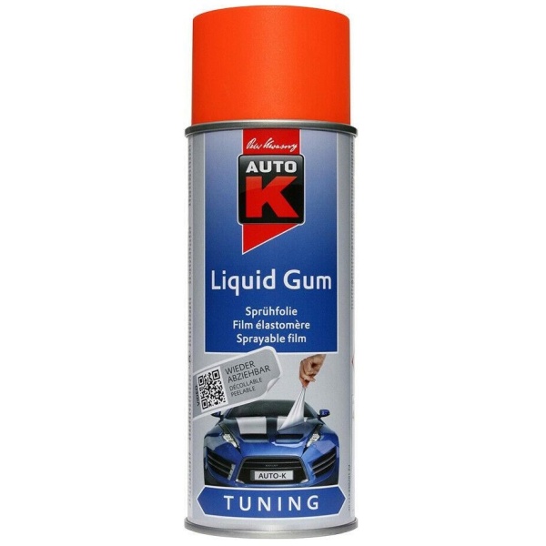 Spray Vopsea Cauciucata Auto-K Liquid Gum Detasabila Portocaliu Neon 400ML 999CH3911