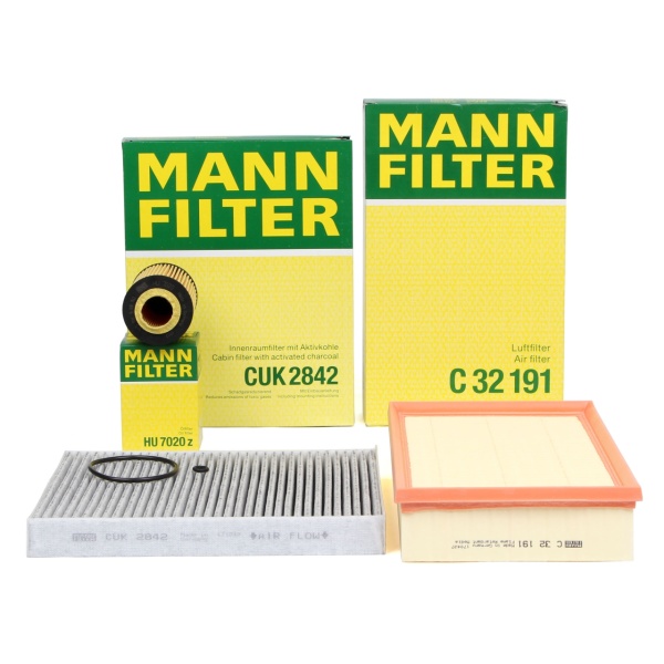 Pachet Revizie Filtre Aer + Polen + Ulei Mann Filter Volkswagen T6 2015→ 2.0 TDI 84-204 PS