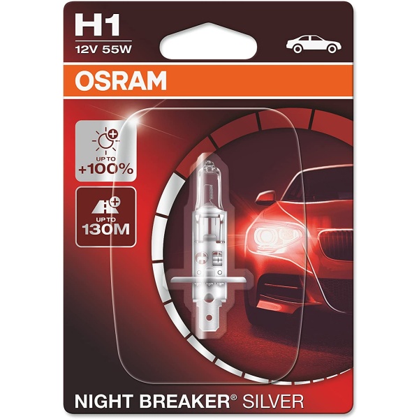 Bec Osram H1 12V 55W Night Breaker Silver +100% Blister 64150NBS-01B