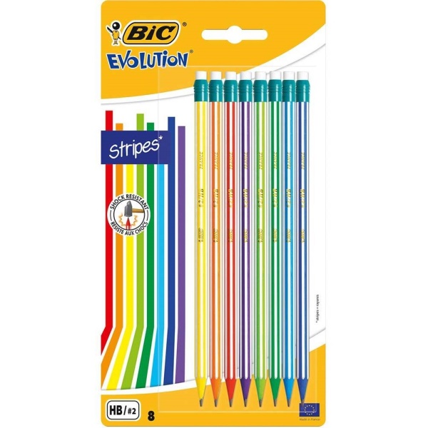 Bic Set Creioane Grafit Evolution Stripes 646 Cu Radiera Pachet Cu 8 Bucati 584960