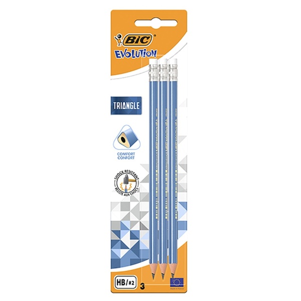 Bic Set 3 Creioane Grafit Triunghiulare Cu Guma De Sters 824616