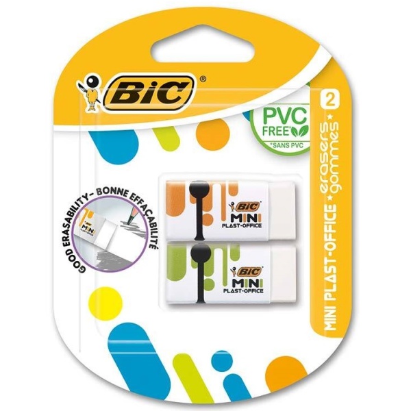 Bic Set 2 Radiere Plast Office Mini 937347