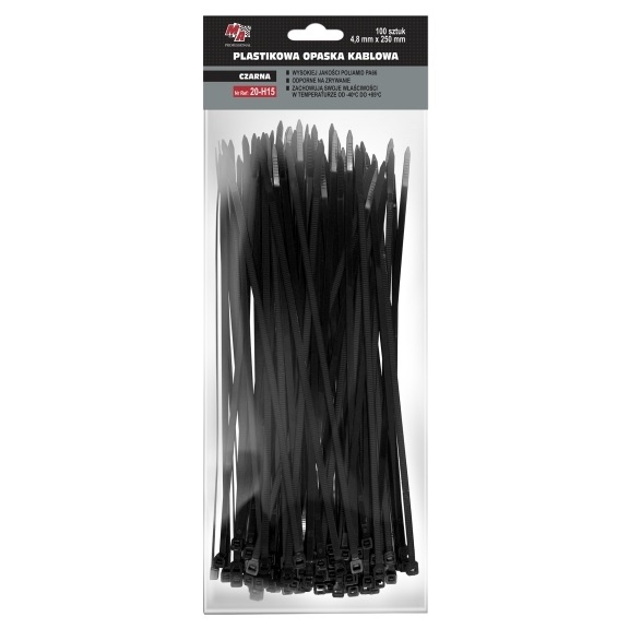 MA Professional Set 100 Buc Colier Plastic 4,8X250MM Negru 20-H15