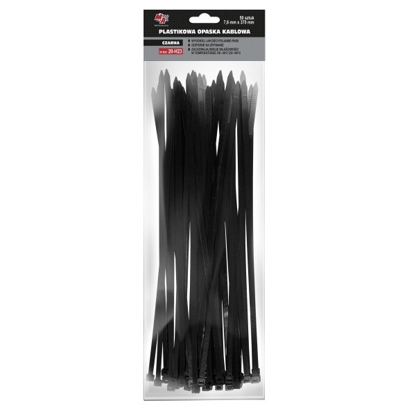 MA Professional Set 100 Buc Colier Plastic 7,6X370MM Negru 20-H23