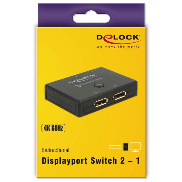 Delock Switch Displayport 2 Porturi Bidirectional 4K 60 Hz 18750