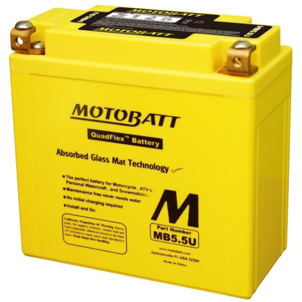 Baterie Moto Motobatt 6,5Ah 100A 12V MB5.5U