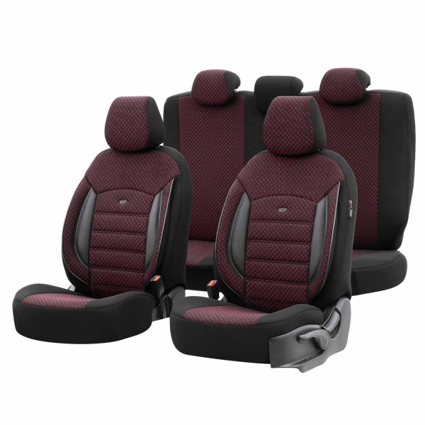 Set Huse Scaun Otom Sport Plus 103 Burgundy 3 Zip OT78482