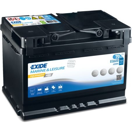 Baterie Exide Equipment Gel, Marine & Multifit 70Ah 760A 12V EQ600