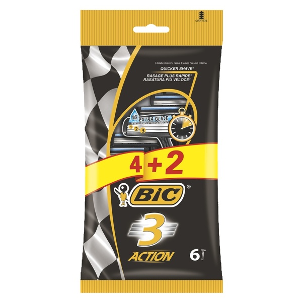 Bic Aparat De Ras Dispozabil Pentru Barbati Action Cu 3 Lame Pachet 6 Bucati 476796