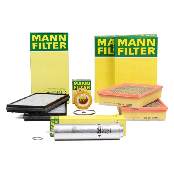 Pachet Revizie Filtru Aer + Polen + Ulei + Combustibil Mann Filter Bmw Seria 7 E65, E66, E67 2001-2009 740d 258 PS 2XC30153/1+CUK3124-2+HU925/4X+WK5002X