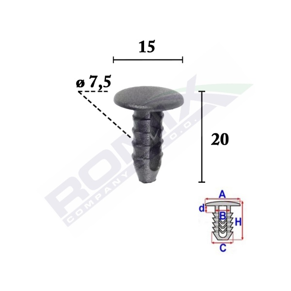 Clips Tapiterie Pentru Pentru Fiat/lancia/alfa Romeo Set 25 Buc  Romix 10000