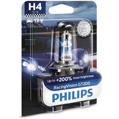 Bec Far H4 60/55w 12v Racing Vision Gt200 (blister) Philips  12342RGTB1