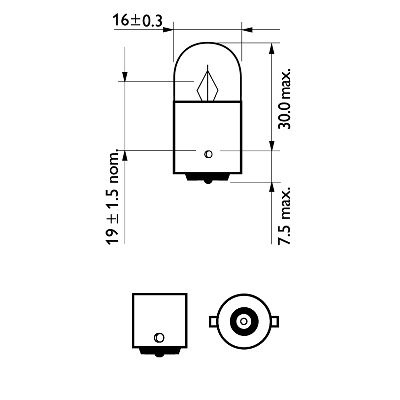 Set 2 Becuri Auxiliare R5w Ba15s 12v (blister) Philips  12821B2