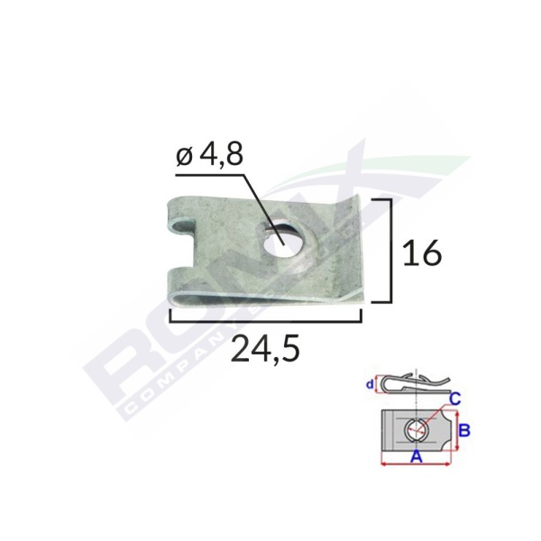 Clips Metalic Tapiterie Universal Set 10 Buc  Romix 14202-RMX