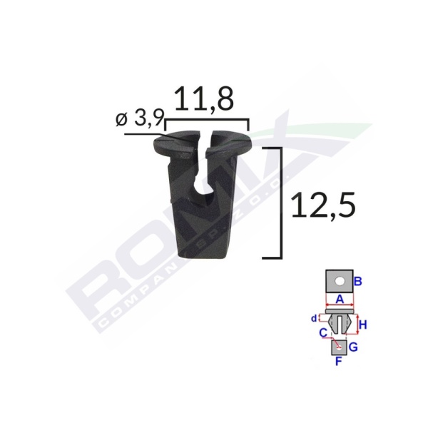 Clips Fixare Pentru Grup Vag - Negru Set 10 Buc  Romix 15502