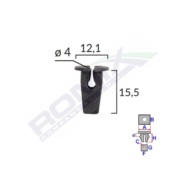 Clips Fixare Pentru Vw Skoda - Negru Set 10 Buc  Romix 15506-RMX