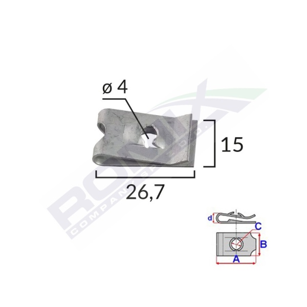 Clips Metalic Fixare Universal Set 10 Buc  Romix 16037-RMX