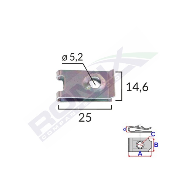 Clips Metalic Fixarepentru Grup Vag Si Universal Set 10 Buc  Romix 16307-RMX