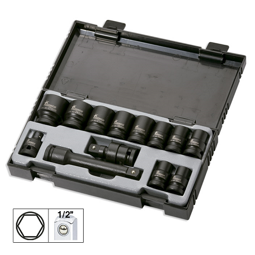 Set 13 Piese. Tubulare De Impact De 1/2\' Hex. + Adaptor Jbm  52341