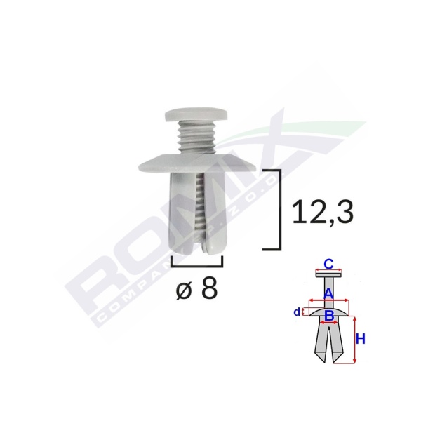 Clips Fixare Universal - Alb Set 10 Buc  Romix 60001S