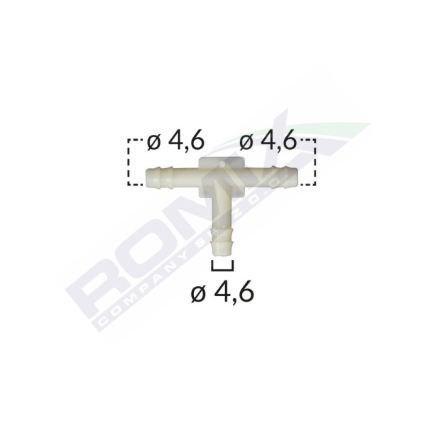 Conector Furtun Teu Universal 4.6mm - Alb Set 10 Buc  Romix B21101-RMX