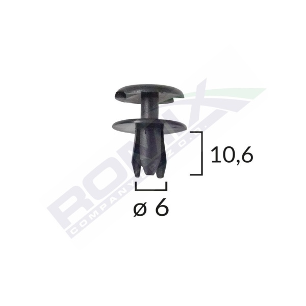 Clips Fixare Pentru Opel 6x10.6mm - Negru Set 10 Buc  Romix C10008-RMX