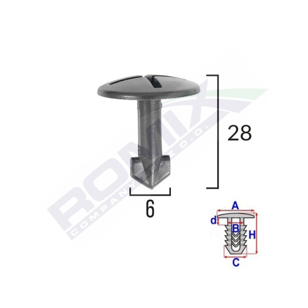 Surub Fixare Elemente Roata Pentru Audi/seat 8x28mm - Negru Set 5 Buc  Romix C10134-RMX