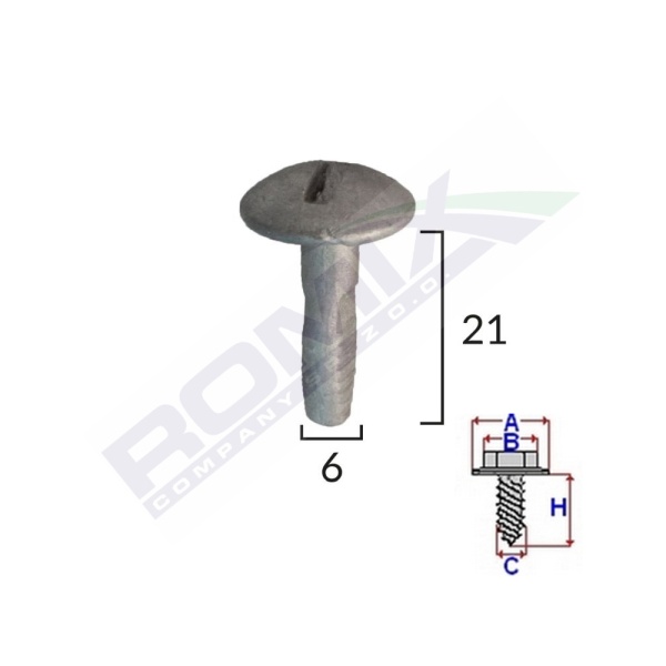 Surub Capac Motor Pentru Citroen/peugeot 6x21mm - Metalic Set 5 Buc  Romix C30718-RMX
