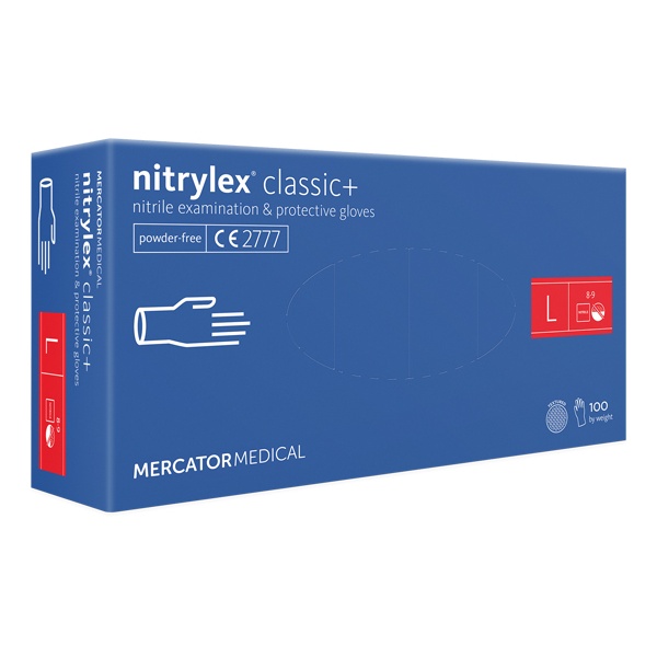 Manusi Protectie Albastre Din Nitril Classic L Set 100buc Nitrylex  RD30019004
