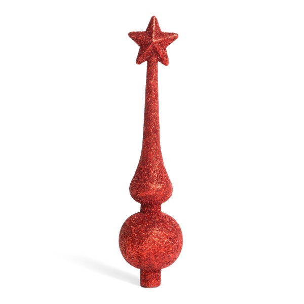 Ornament pt. vârful pomului de Crăciun - 18,5 cm, roşu 58062C