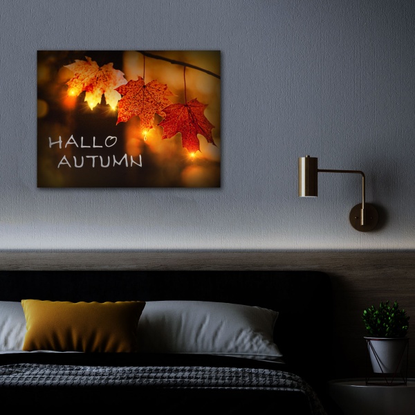 Tablou LED - \'Hello Autumn\' - 2 x AA, 40 x 30 cm 58502
