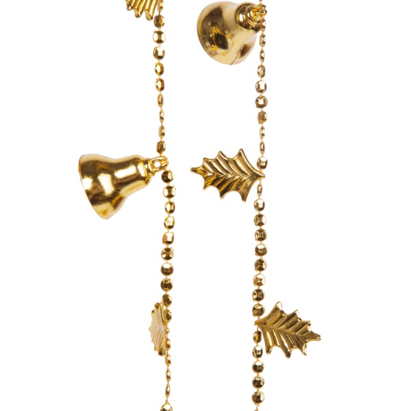 Ghirlandă de Crăciun cu clopotei - auriu strălucitor - 260 cm 58570A