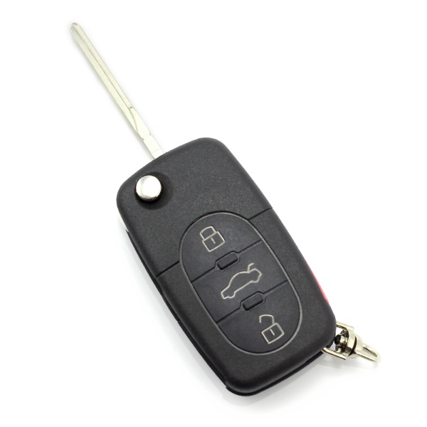 Audi - carcasă cheie tip briceag cu 3+1 butoane, buton de panică și baterie 2032 - CARGUARD CC032