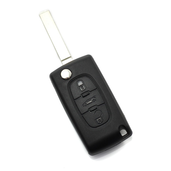Citroen / Peugeot 307 - Carcasa tip cheie briceag 3 butoane, lama VA2-SH3, cu suport baterie, buton portbagaj CC093