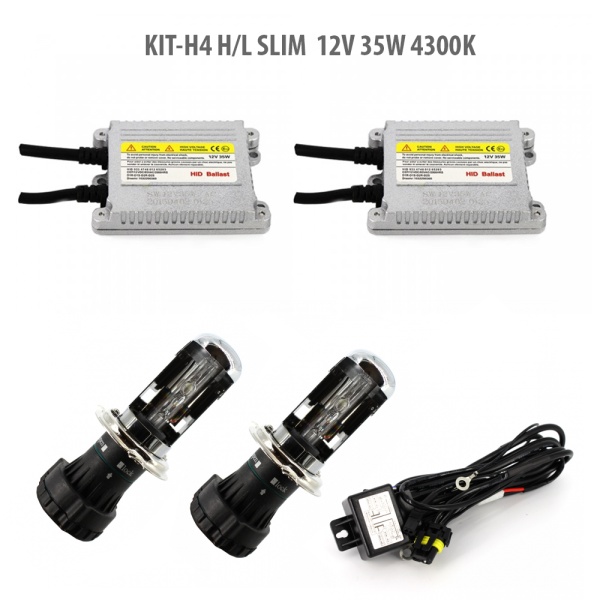 H4 H/L SLIM  12V 35W 4300K H4-KIT-S-4,3