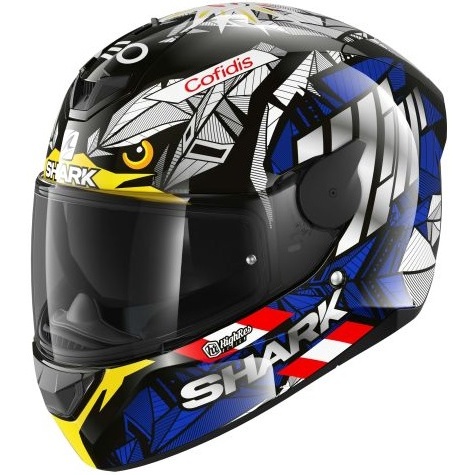 Casca Moto Shark D-Skwal 2 Oliveira Falco Negru Albastru / Galben Marimea L HE4053E-KBR-L