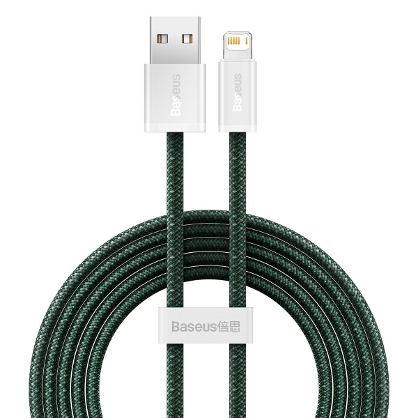 Cablu USB-A Baseus Dynamic 2 Series - Lightning 2.4A 480Mbps 2m Verde  CALD040106