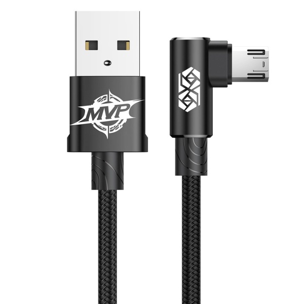 Cablu Tip Cot Cu Două Fețe Baseus MVP Micro USB 1.5A 2M Negru (CAMMVP-B01) 