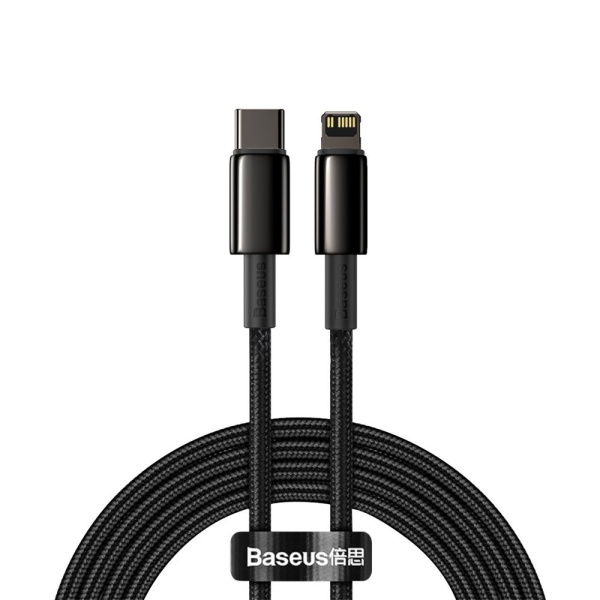 Cablu USB Tip C Baseus - Putere De încărcare Rapidă Lightning 20 W 2 M Negru (CATLWJ-A01) 