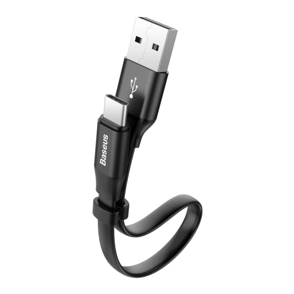 Cablu Plat Baseus Nimble Cablu USB / USB-C Cu Suport 2A 0,23M Negru (CATMBJ-01) 