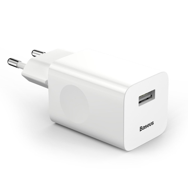Încărcător Rapid De încărcare Baseus Adaptor încărcător De Călătorie Încărcător De Perete USB Quick Charge 3.0 QC 3.0 Biały White (CCALL-BX02) 