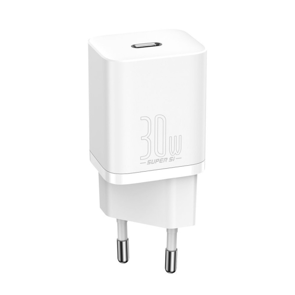 Încărcător De Perete Rapid Baseus Super Si 1C USB Tip C 30 W Putere Delivery Quick Charge Alb (CCSUP-J02) 