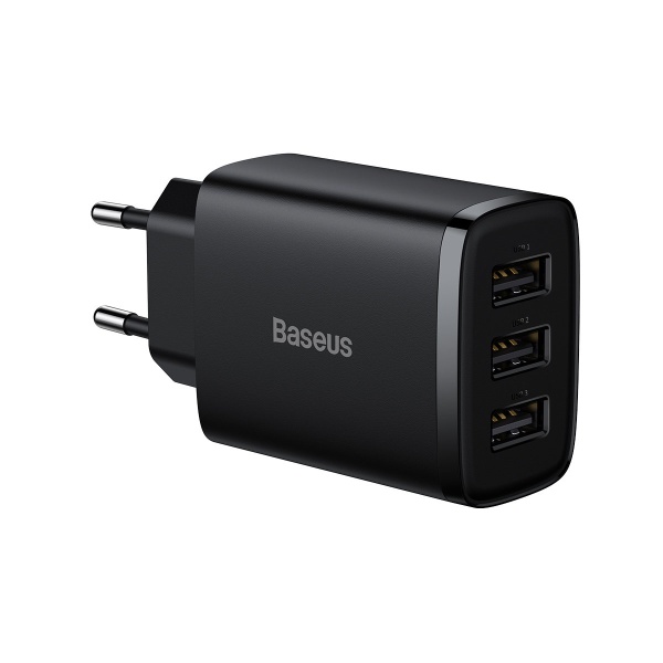 Încărcător Baseus Compact 3x USB 17W Negru (CCXJ020101) 