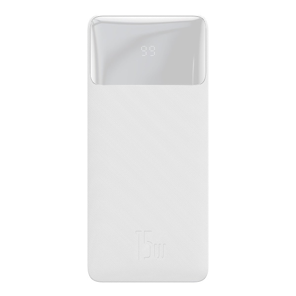 Power Bank Cu încărcare Rapidă Baseus Bipow 20000mAh 15W Alb (Ediție De Peste Mări) + USB-A - Cablu Micro USB 0,25m Alb (PPBD050102) 