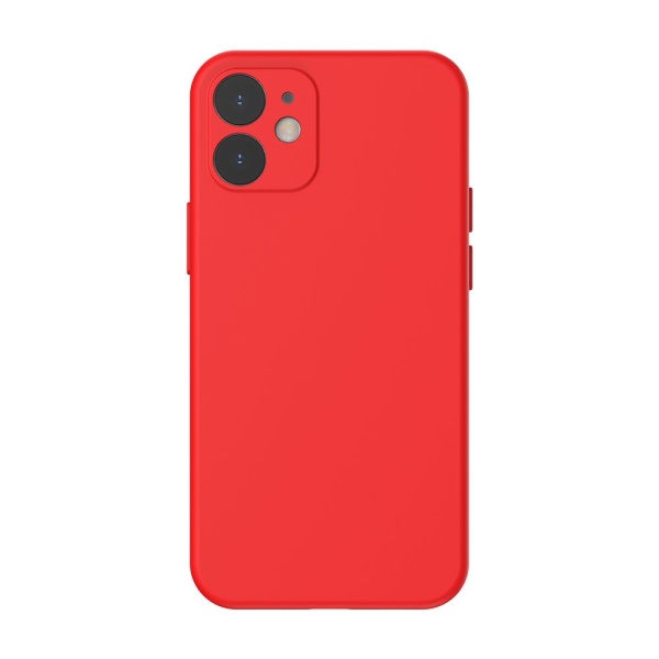 Husă Cu Gel De Silice Lichid Baseus Husă Cu Gel Flexibil Pentru IPhone 12 Roșu Aprins (WIAPIPH61N-YT09) 